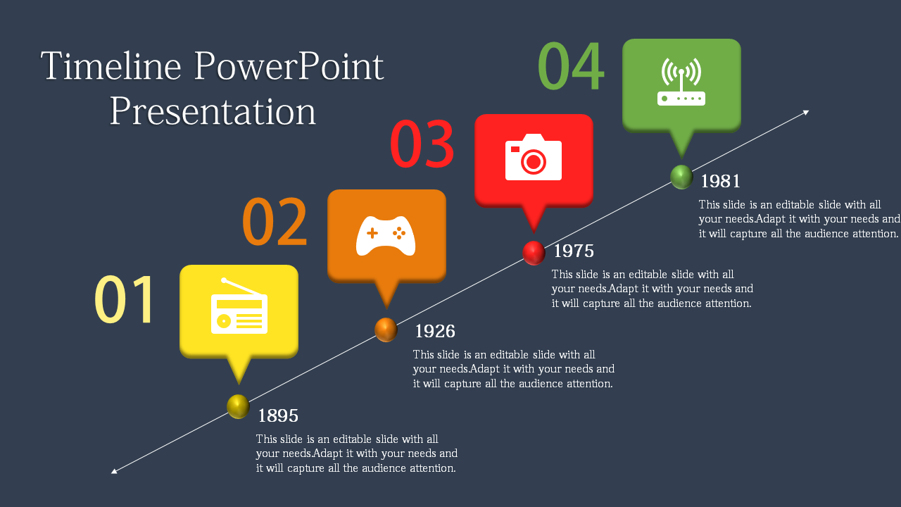 Timeline PowerPoint Templates And Google Slides - year oriented	